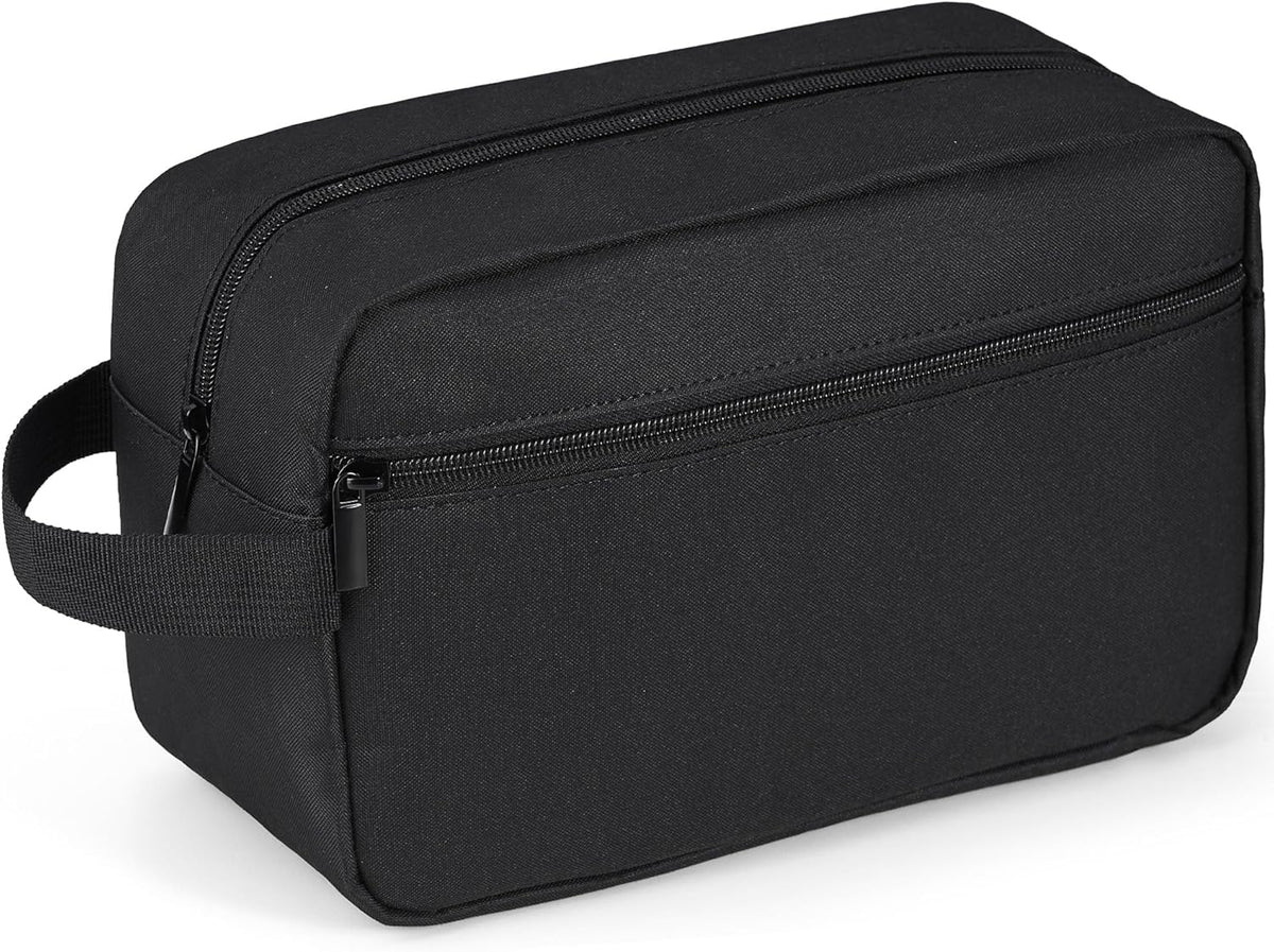 Travel Toiletry Bag for Women and Men,Lightweight Makeup Bag Hanging Dopp Kit with Shaving Compartment Cosmetic Organizer Small Tool Bag Travel Essentials,Gifts for Men(Black)