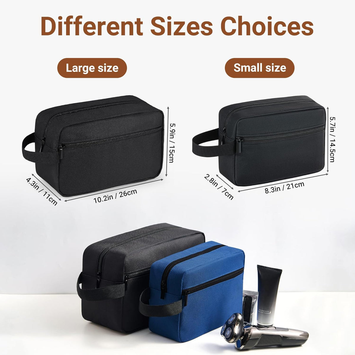 Travel Toiletry Bag for Women and Men,Lightweight Makeup Bag Hanging Dopp Kit with Shaving Compartment Cosmetic Organizer Small Tool Bag Travel Essentials,Gifts for Men(Black)
