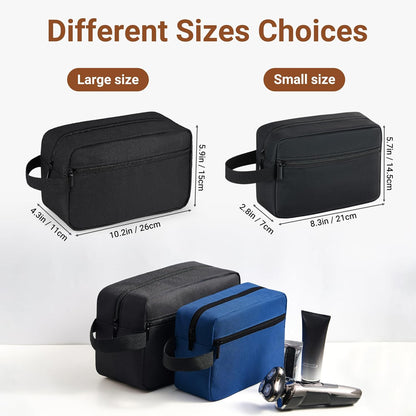 Travel Toiletry Bag for Women and Men,Lightweight Makeup Bag Hanging Dopp Kit with Shaving Compartment Cosmetic Organizer Small Tool Bag Travel Essentials,Gifts for Men(Black)
