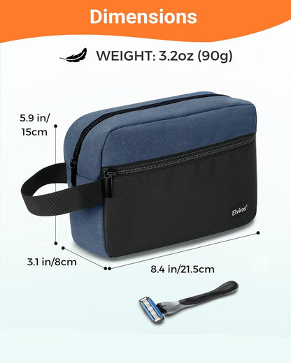 Travel Toiletry Bag for Women and Men,Lightweight Makeup Bag Hanging Dopp Kit with Shaving Compartment Cosmetic Organizer Small Tool Bag Travel Essentials,Gifts for Men(Black)