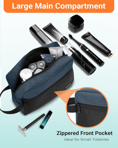 Travel Toiletry Bag for Women and Men,Lightweight Makeup Bag Hanging Dopp Kit with Shaving Compartment Cosmetic Organizer Small Tool Bag Travel Essentials,Gifts for Men(Black)