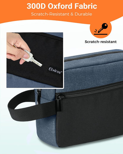 Travel Toiletry Bag for Women and Men,Lightweight Makeup Bag Hanging Dopp Kit with Shaving Compartment Cosmetic Organizer Small Tool Bag Travel Essentials,Gifts for Men(Black)
