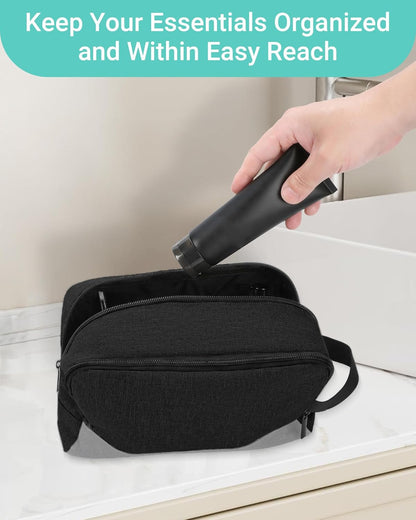 Travel Toiletry Bag for Women and Men,Lightweight Makeup Bag Hanging Dopp Kit with Shaving Compartment Cosmetic Organizer Small Tool Bag Travel Essentials,Gifts for Men(Black)