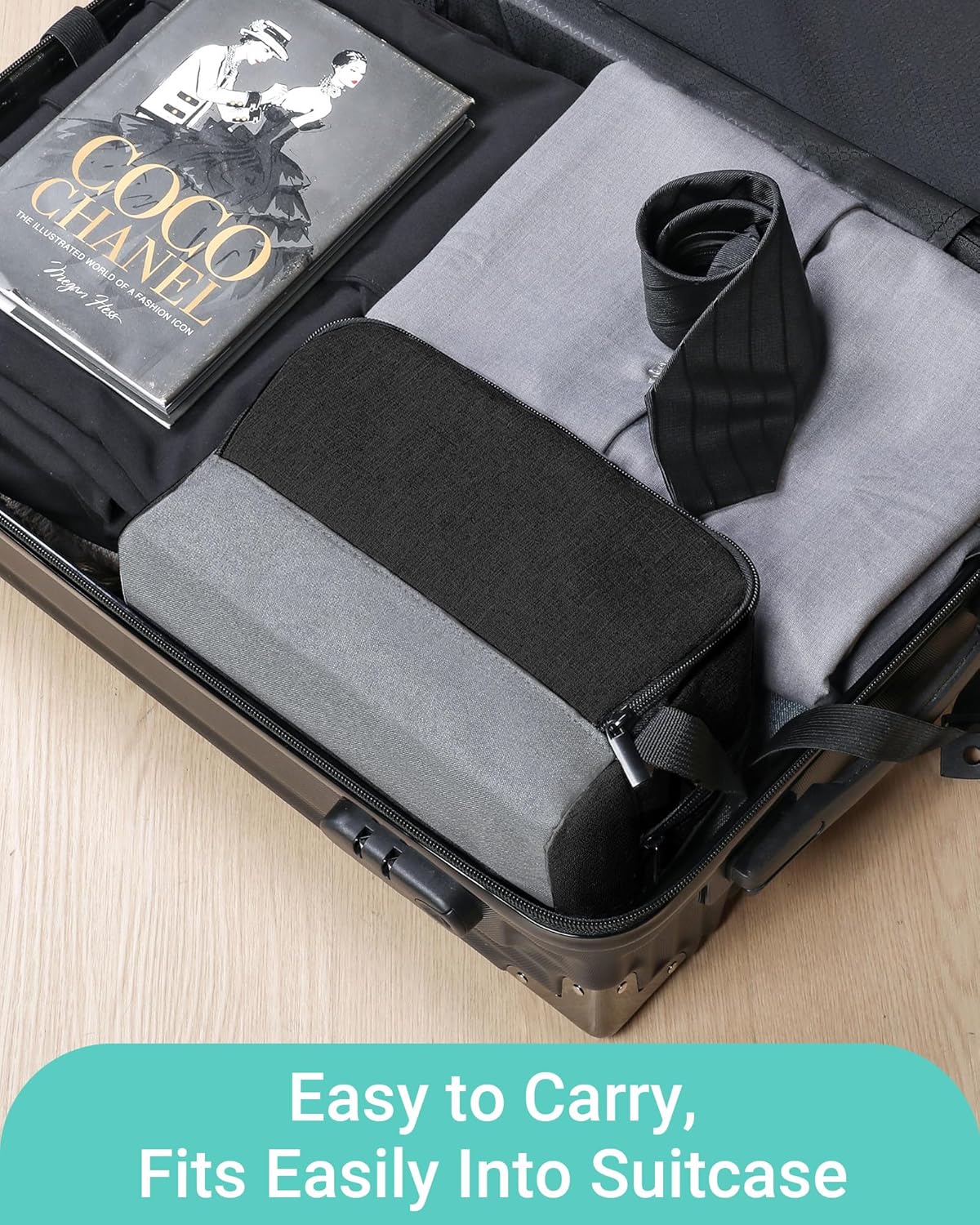 Travel Toiletry Bag for Women and Men,Lightweight Makeup Bag Hanging Dopp Kit with Shaving Compartment Cosmetic Organizer Small Tool Bag Travel Essentials,Gifts for Men(Black)