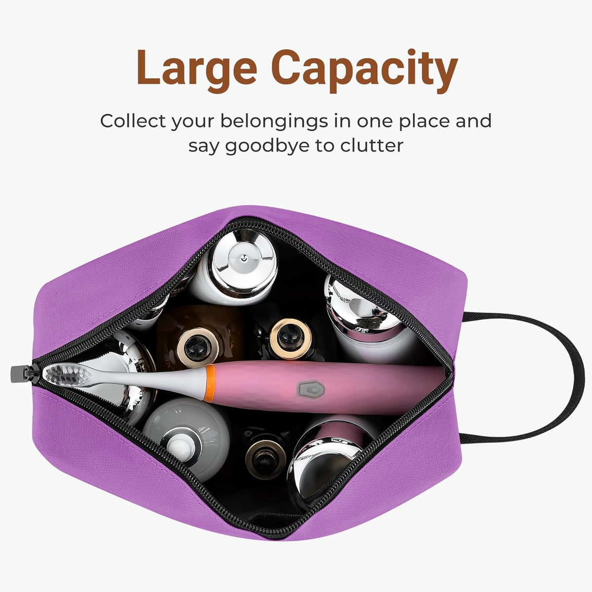 Travel Toiletry Bag for Women and Men,Lightweight Makeup Bag Hanging Dopp Kit with Shaving Compartment Cosmetic Organizer Small Tool Bag Travel Essentials,Gifts for Men(Black)