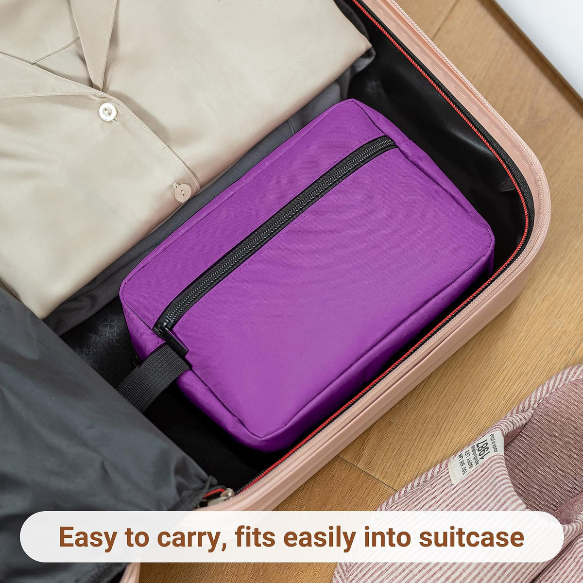 Travel Toiletry Bag for Women and Men,Lightweight Makeup Bag Hanging Dopp Kit with Shaving Compartment Cosmetic Organizer Small Tool Bag Travel Essentials,Gifts for Men(Black)