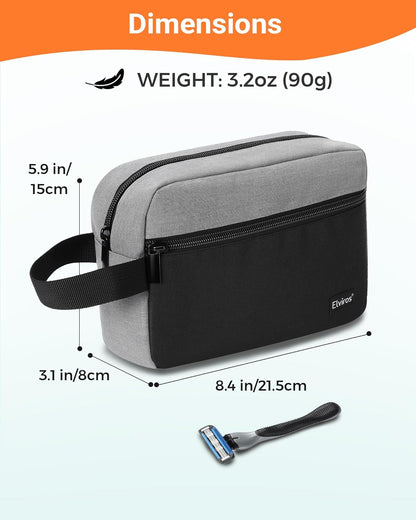 Travel Toiletry Bag for Women and Men,Lightweight Makeup Bag Hanging Dopp Kit with Shaving Compartment Cosmetic Organizer Small Tool Bag Travel Essentials,Gifts for Men(Black)