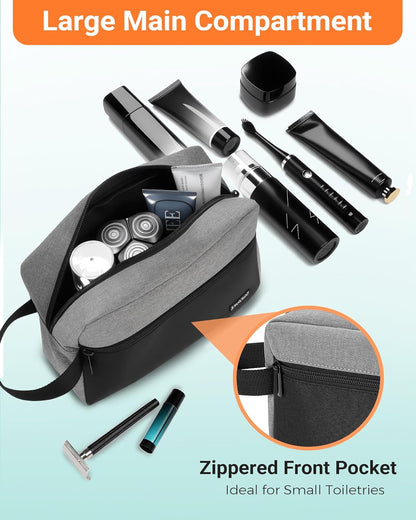 Travel Toiletry Bag for Women and Men,Lightweight Makeup Bag Hanging Dopp Kit with Shaving Compartment Cosmetic Organizer Small Tool Bag Travel Essentials,Gifts for Men(Black)