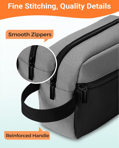 Travel Toiletry Bag for Women and Men,Lightweight Makeup Bag Hanging Dopp Kit with Shaving Compartment Cosmetic Organizer Small Tool Bag Travel Essentials,Gifts for Men(Black)