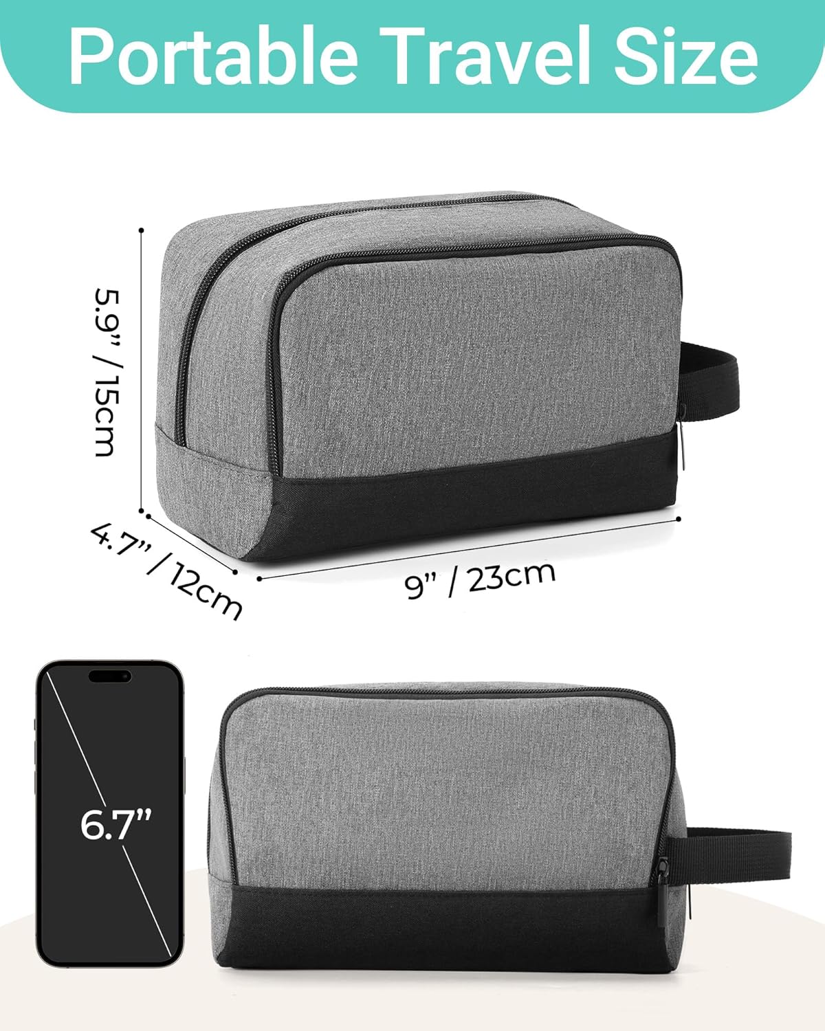 Travel Toiletry Bag for Women and Men,Lightweight Makeup Bag Hanging Dopp Kit with Shaving Compartment Cosmetic Organizer Small Tool Bag Travel Essentials,Gifts for Men(Black)