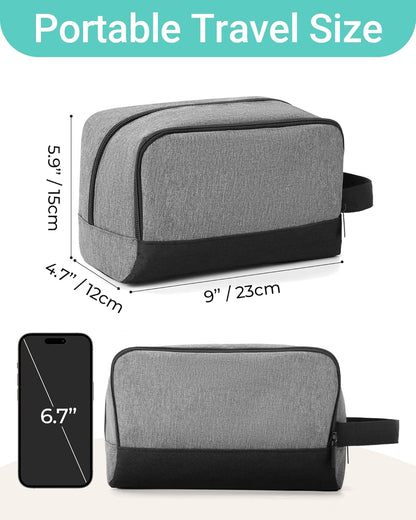 Travel Toiletry Bag for Women and Men,Lightweight Makeup Bag Hanging Dopp Kit with Shaving Compartment Cosmetic Organizer Small Tool Bag Travel Essentials,Gifts for Men(Black)