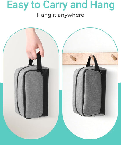 Travel Toiletry Bag for Women and Men,Lightweight Makeup Bag Hanging Dopp Kit with Shaving Compartment Cosmetic Organizer Small Tool Bag Travel Essentials,Gifts for Men(Black)