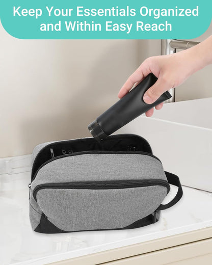 Travel Toiletry Bag for Women and Men,Lightweight Makeup Bag Hanging Dopp Kit with Shaving Compartment Cosmetic Organizer Small Tool Bag Travel Essentials,Gifts for Men(Black)
