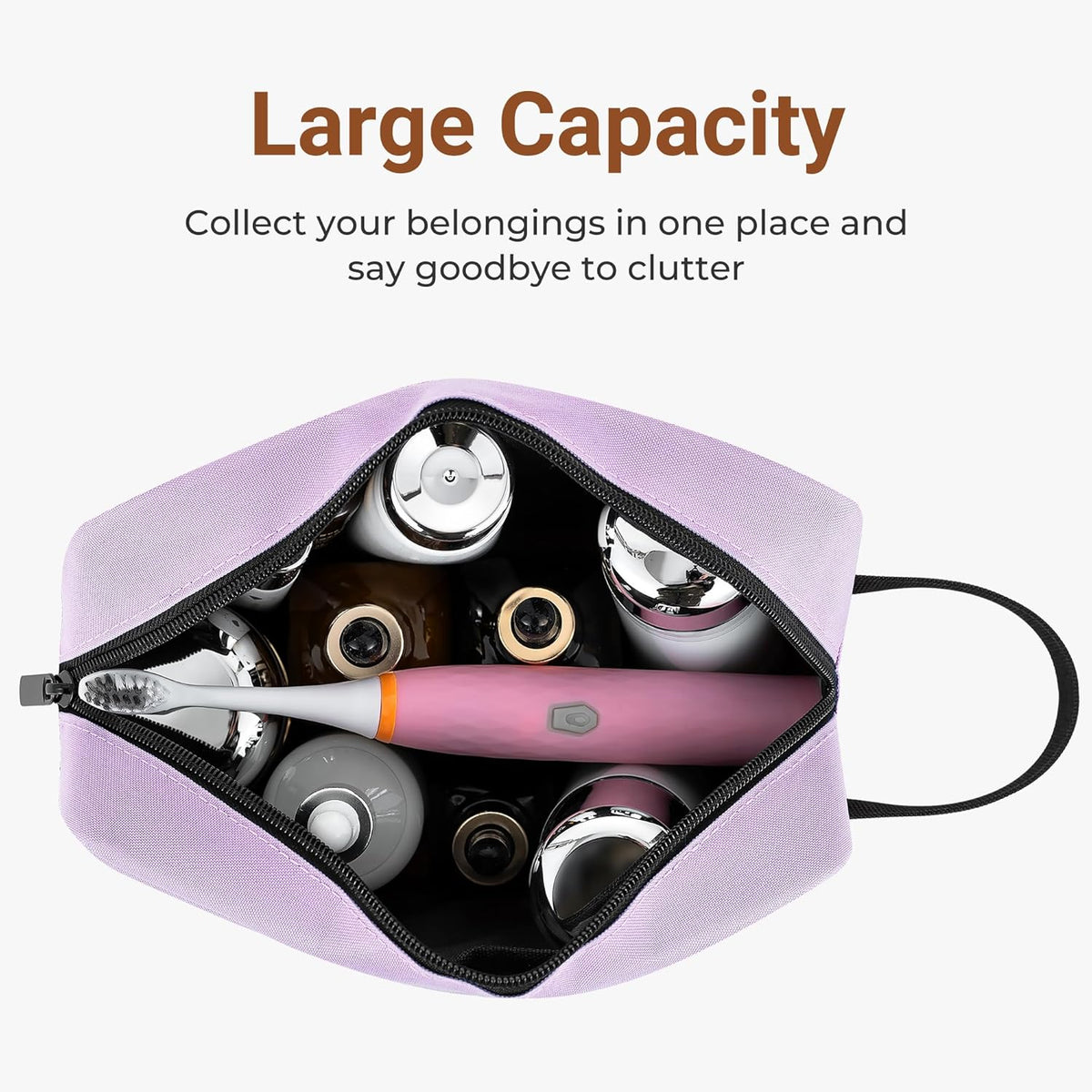Travel Toiletry Bag for Women and Men,Lightweight Makeup Bag Hanging Dopp Kit with Shaving Compartment Cosmetic Organizer Small Tool Bag Travel Essentials,Gifts for Men(Black)