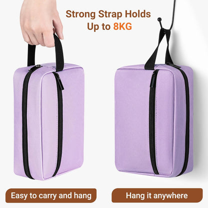 Travel Toiletry Bag for Women and Men,Lightweight Makeup Bag Hanging Dopp Kit with Shaving Compartment Cosmetic Organizer Small Tool Bag Travel Essentials,Gifts for Men(Black)