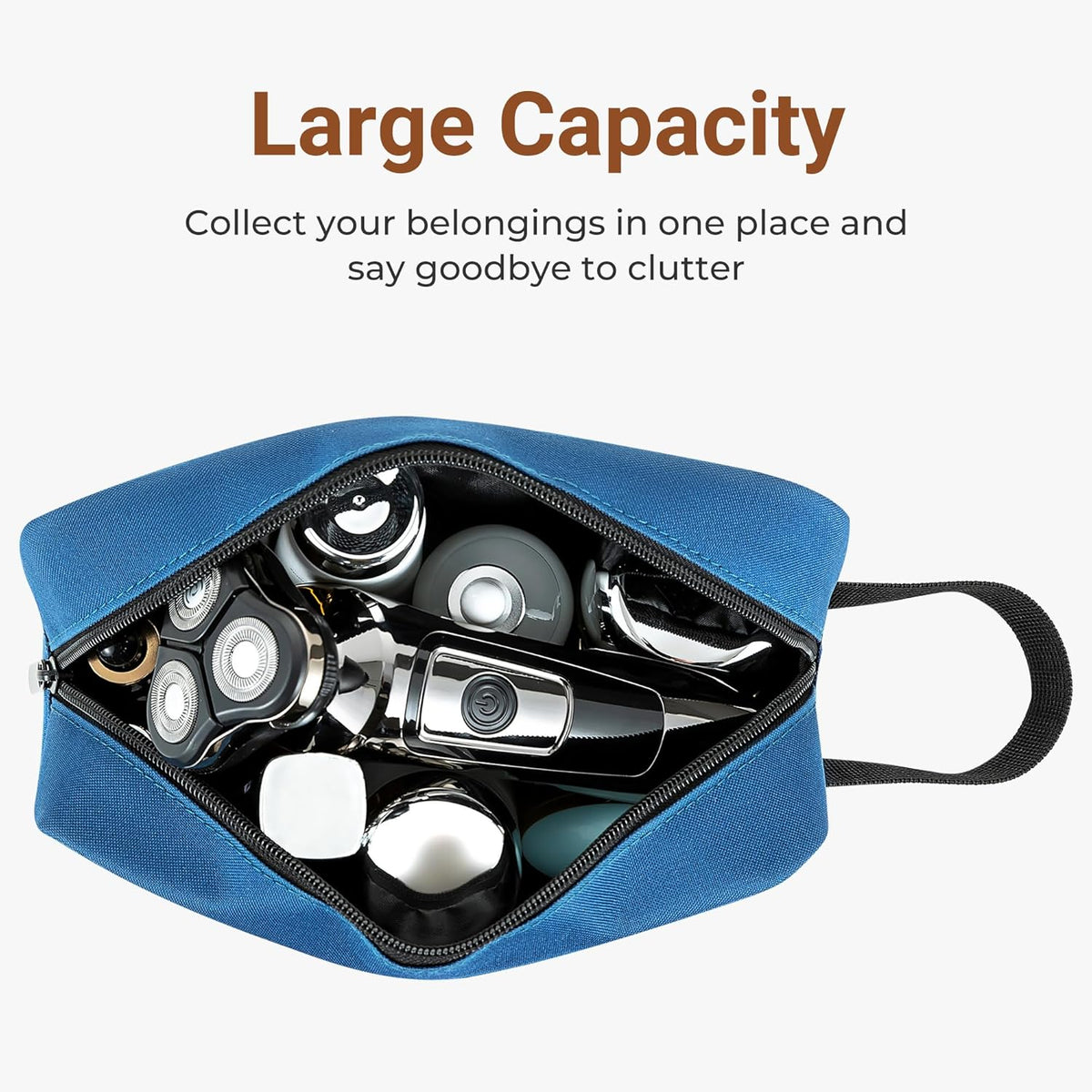 Travel Toiletry Bag for Women and Men,Lightweight Makeup Bag Hanging Dopp Kit with Shaving Compartment Cosmetic Organizer Small Tool Bag Travel Essentials,Gifts for Men(Black)