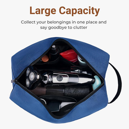 Travel Toiletry Bag for Women and Men,Lightweight Makeup Bag Hanging Dopp Kit with Shaving Compartment Cosmetic Organizer Small Tool Bag Travel Essentials,Gifts for Men(Black)