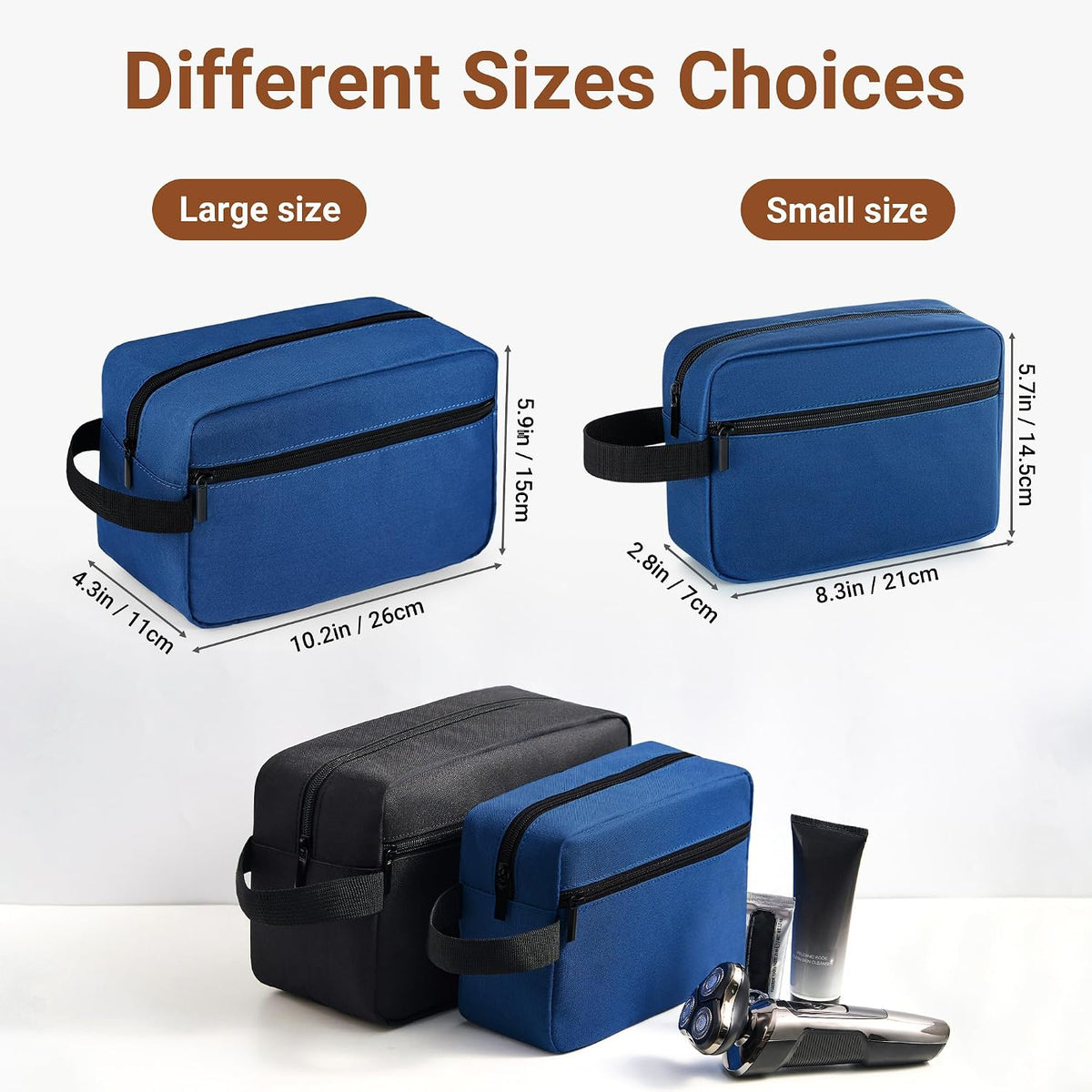 Travel Toiletry Bag for Women and Men,Lightweight Makeup Bag Hanging Dopp Kit with Shaving Compartment Cosmetic Organizer Small Tool Bag Travel Essentials,Gifts for Men(Black)