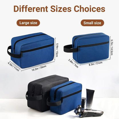Travel Toiletry Bag for Women and Men,Lightweight Makeup Bag Hanging Dopp Kit with Shaving Compartment Cosmetic Organizer Small Tool Bag Travel Essentials,Gifts for Men(Black)