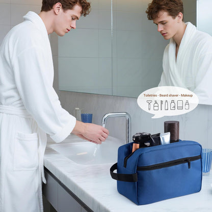 Travel Toiletry Bag for Women and Men,Lightweight Makeup Bag Hanging Dopp Kit with Shaving Compartment Cosmetic Organizer Small Tool Bag Travel Essentials,Gifts for Men(Black)
