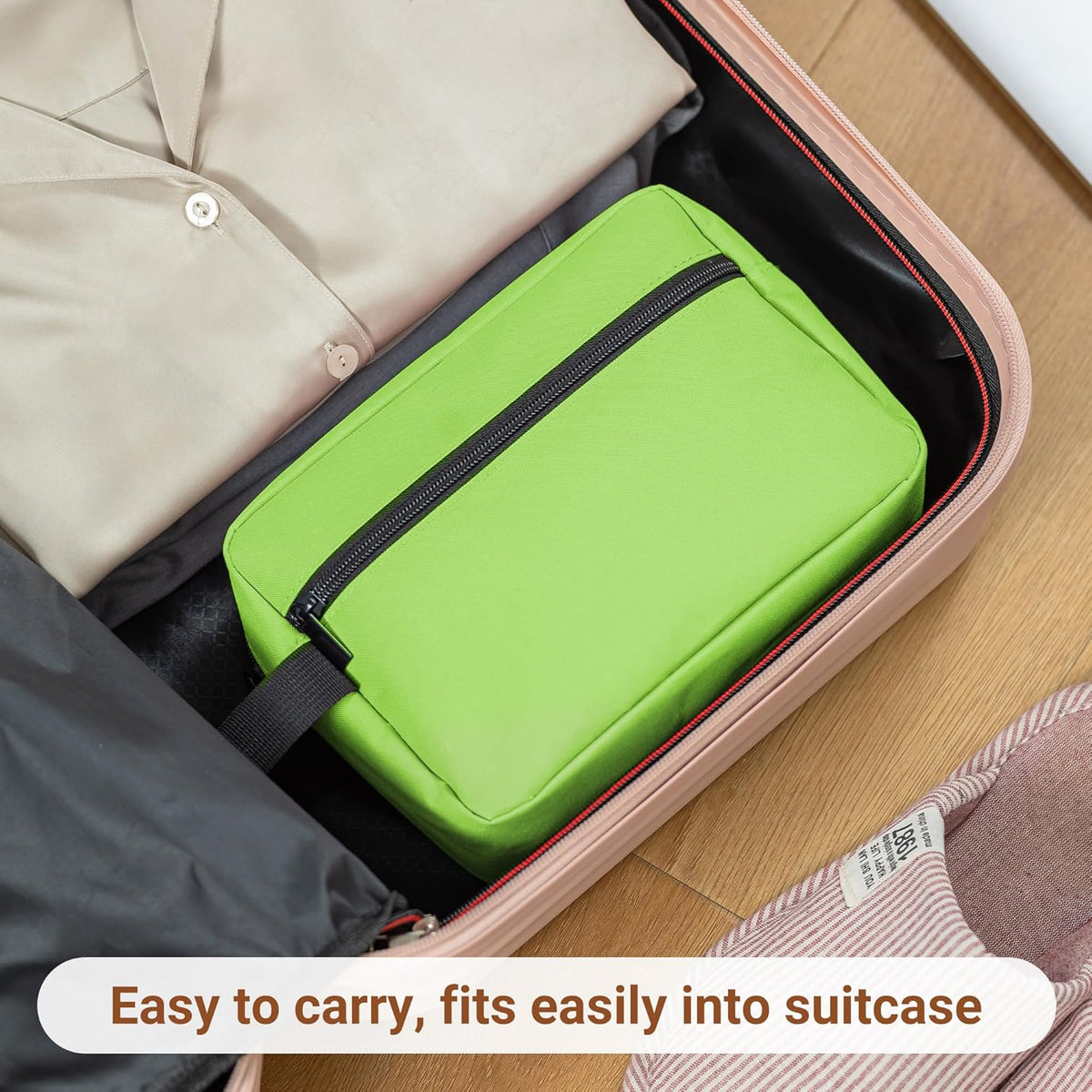 Travel Toiletry Bag for Women and Men,Lightweight Makeup Bag Hanging Dopp Kit with Shaving Compartment Cosmetic Organizer Small Tool Bag Travel Essentials,Gifts for Men(Black)