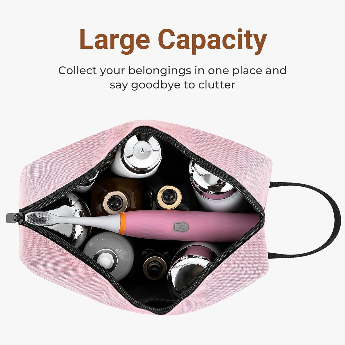 Travel Toiletry Bag for Women and Men,Lightweight Makeup Bag Hanging Dopp Kit with Shaving Compartment Cosmetic Organizer Small Tool Bag Travel Essentials,Gifts for Men(Black)