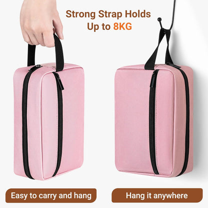 Travel Toiletry Bag for Women and Men,Lightweight Makeup Bag Hanging Dopp Kit with Shaving Compartment Cosmetic Organizer Small Tool Bag Travel Essentials,Gifts for Men(Black)