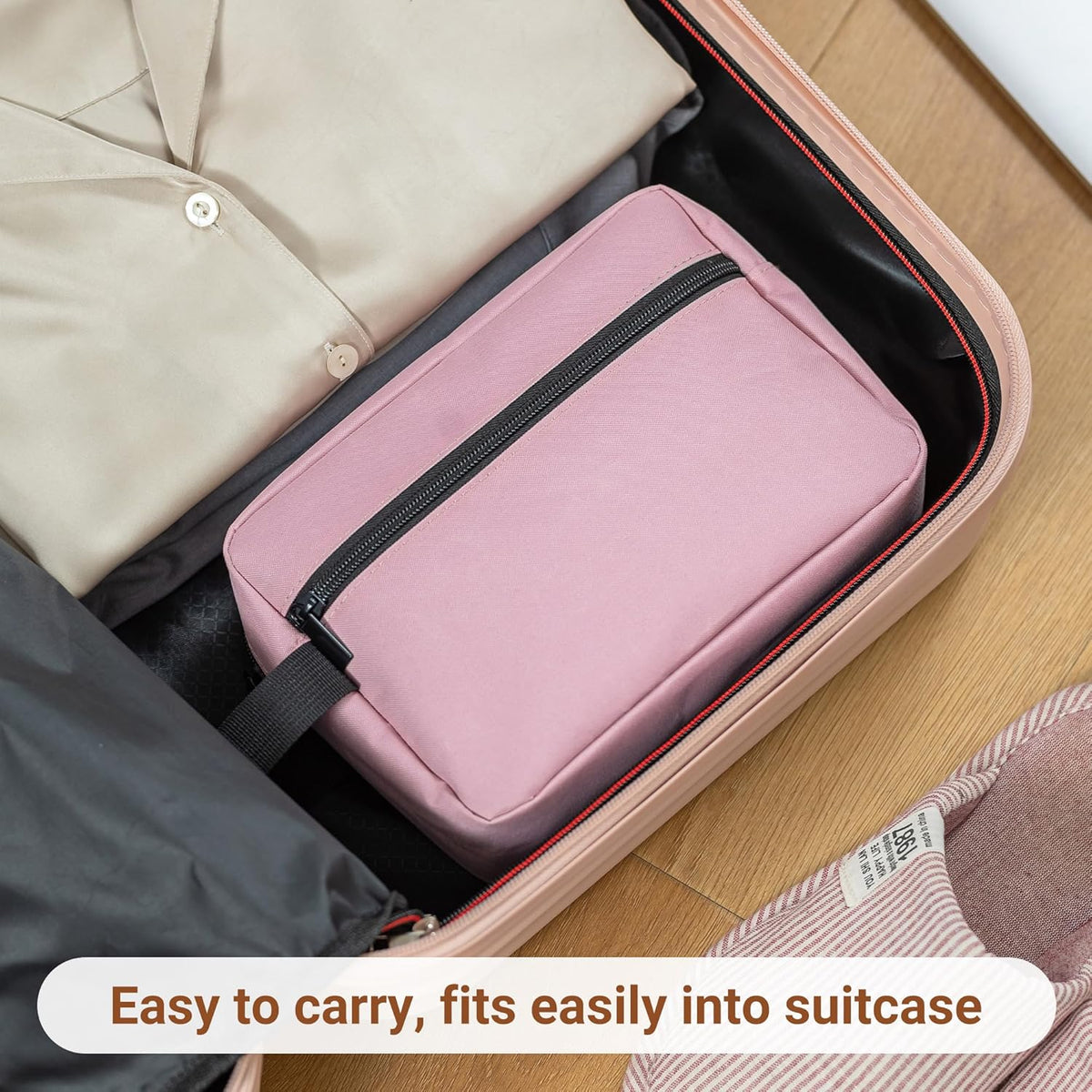 Travel Toiletry Bag for Women and Men,Lightweight Makeup Bag Hanging Dopp Kit with Shaving Compartment Cosmetic Organizer Small Tool Bag Travel Essentials,Gifts for Men(Black)