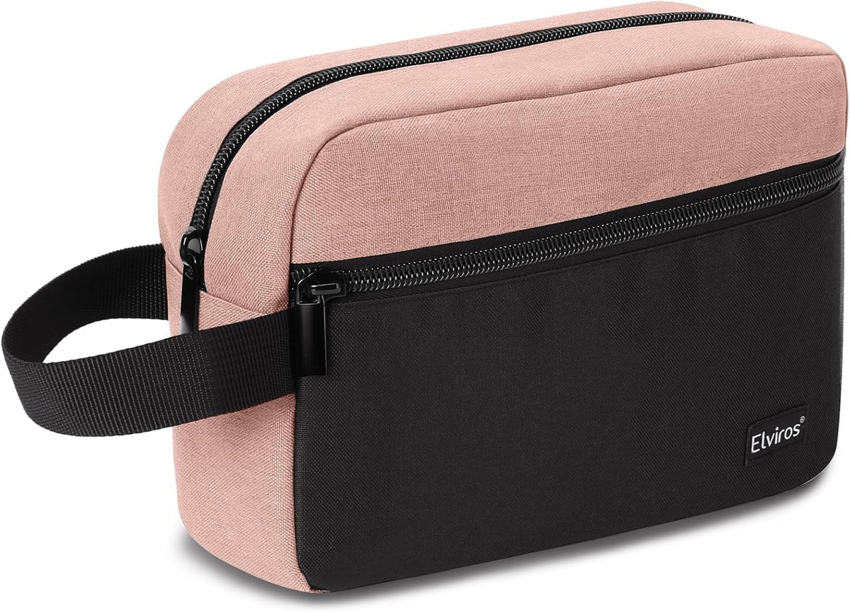 Travel Toiletry Bag for Women and Men,Lightweight Makeup Bag Hanging Dopp Kit with Shaving Compartment Cosmetic Organizer Small Tool Bag Travel Essentials,Gifts for Men(Black)
