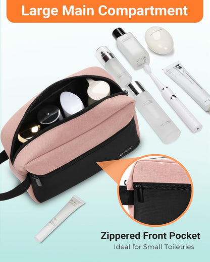 Travel Toiletry Bag for Women and Men,Lightweight Makeup Bag Hanging Dopp Kit with Shaving Compartment Cosmetic Organizer Small Tool Bag Travel Essentials,Gifts for Men(Black)