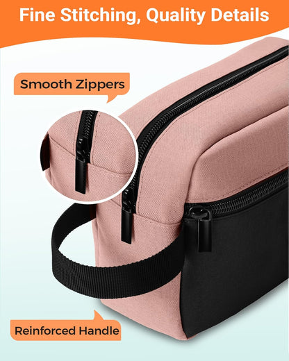 Travel Toiletry Bag for Women and Men,Lightweight Makeup Bag Hanging Dopp Kit with Shaving Compartment Cosmetic Organizer Small Tool Bag Travel Essentials,Gifts for Men(Black)