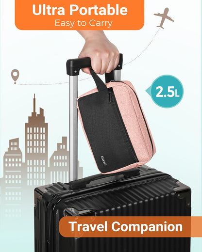 Travel Toiletry Bag for Women and Men,Lightweight Makeup Bag Hanging Dopp Kit with Shaving Compartment Cosmetic Organizer Small Tool Bag Travel Essentials,Gifts for Men(Black)