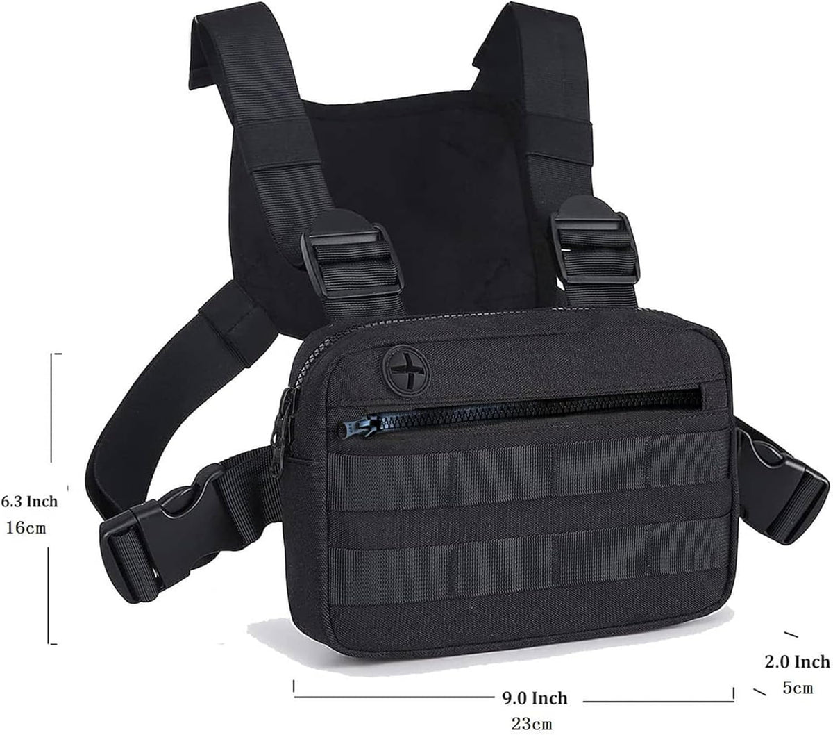 Muserise Outdoor Chest Bag For Men, EDC Chest Pack With Built-In Phone Holder, Lightweight Chest Rig Pouch
