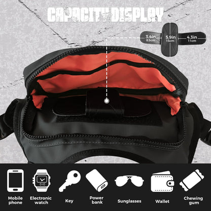 Muserise Outdoor Chest Bag For Men, EDC Chest Pack With Built-In Phone Holder, Lightweight Chest Rig Pouch
