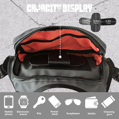 Muserise Outdoor Chest Bag For Men, EDC Chest Pack With Built-In Phone Holder, Lightweight Chest Rig Pouch