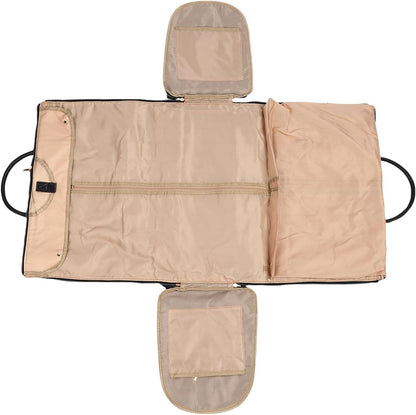 Carry on Garment Bag for Travel, 2 in 1 Convertible Hanging Suitcase Suit Travel Bag with Comfortable Handle, Large Capacity Duffel on Wheels for Business Trips, Weekends (Cream White)