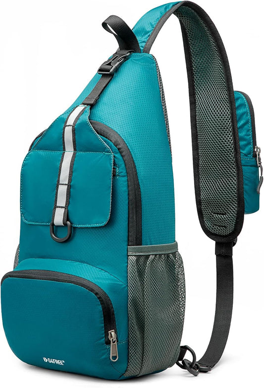 Packable Sling Backpack, Small Crossbody Sling Bag Travel Hiking Daypack Casual Foldable Shoulder Chest Bag