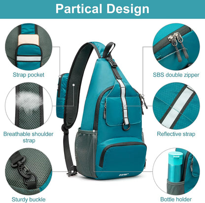 Packable Sling Backpack, Small Crossbody Sling Bag Travel Hiking Daypack Casual Foldable Shoulder Chest Bag
