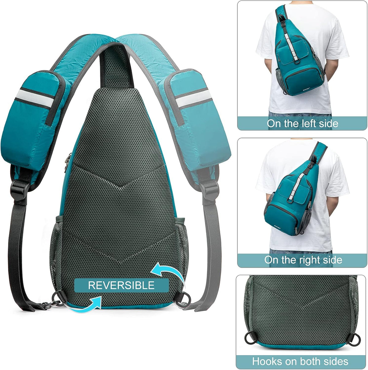 Packable Sling Backpack, Small Crossbody Sling Bag Travel Hiking Daypack Casual Foldable Shoulder Chest Bag