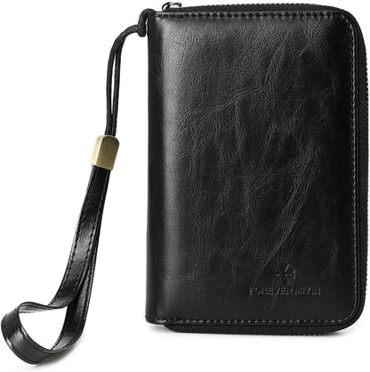 RFID Blocking Passport Holder for Wallet,with Zipper Travel Wallet Credit Cards Case Women Men Passport Cover Wallet