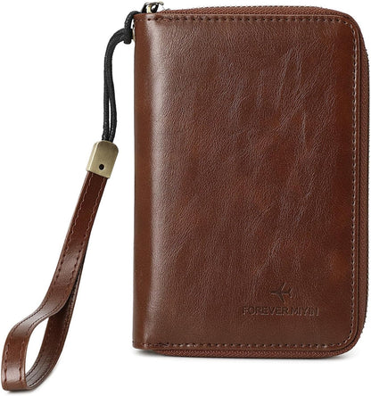 RFID Blocking Passport Holder for Wallet,with Zipper Travel Wallet Credit Cards Case Women Men Passport Cover Wallet