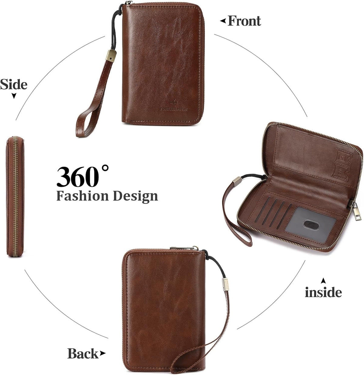 RFID Blocking Passport Holder for Wallet,with Zipper Travel Wallet Credit Cards Case Women Men Passport Cover Wallet
