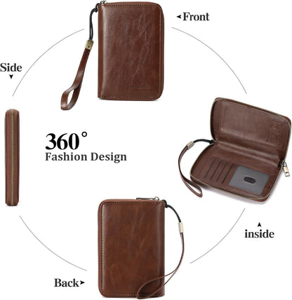 RFID Blocking Passport Holder for Wallet,with Zipper Travel Wallet Credit Cards Case Women Men Passport Cover Wallet