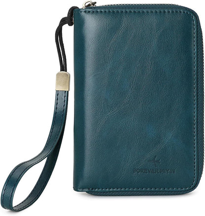 RFID Blocking Passport Holder for Wallet,with Zipper Travel Wallet Credit Cards Case Women Men Passport Cover Wallet