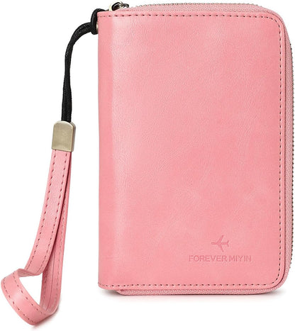 RFID Blocking Passport Holder for Wallet,with Zipper Travel Wallet Credit Cards Case Women Men Passport Cover Wallet