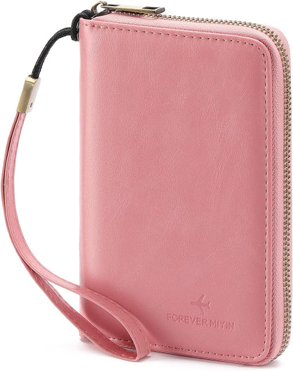 RFID Blocking Passport Holder for Wallet,with Zipper Travel Wallet Credit Cards Case Women Men Passport Cover Wallet