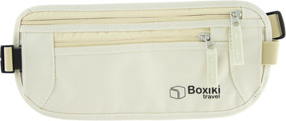 Gray Money Belt + RFID Sleeves Set of 8 Pcs | RFID Blocking Secure Waist Bag, Credit Card Holders & Passport Holders for Men and Women | Keep Your Travel Essentials in Reach