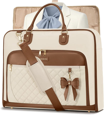 Garment Bag for Travel Womens Hanging Suit & Dress Travel Bag Foldable Garment Duffle with Pockets & Strap, Carry On Compatible