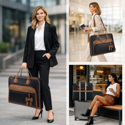 Garment Bag for Travel Womens Hanging Suit & Dress Travel Bag Foldable Garment Duffle with Pockets & Strap, Carry On Compatible