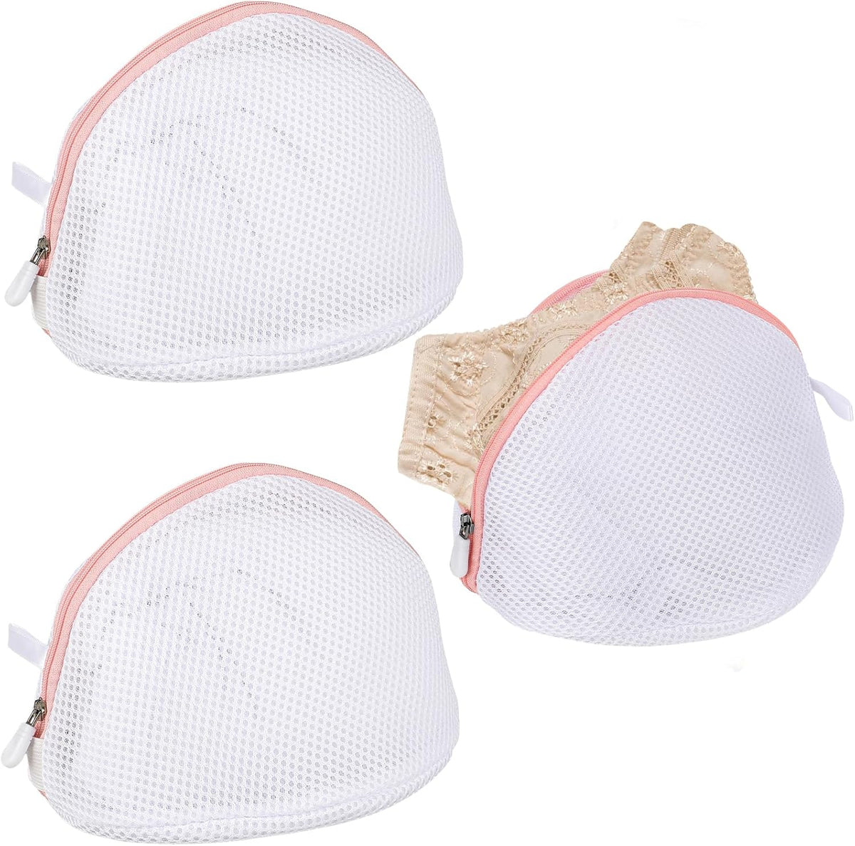 3 Pcs Bra Washing Bags, Mesh Wash Bag for Bras with Zipper, Large Bra Washing Bags for Laundry, Bra Laundry Bags for Washing Machine Women Lingerie Bags Wash for Washing Delicates